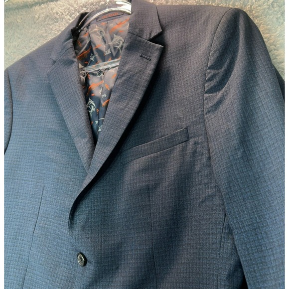 Ted Baker London Endurance Wool Blend Blue Modern Fit Two Button Blazer 42R - Picture 2 of 11